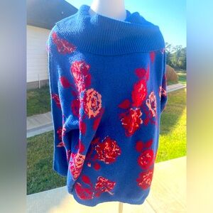 Very cute XXL or 20 pioneer women’s sweater new with tags blue with roses!